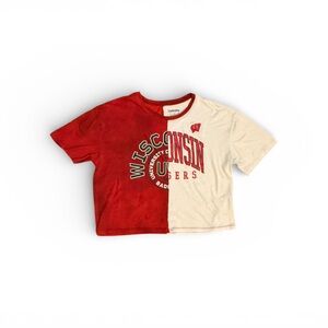 Wisconsin Women's Red and White Crop Top
